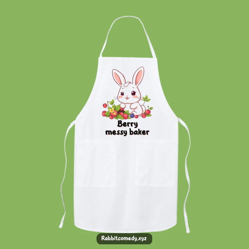 Funny Kawaii Rabbit Berry Forager Apron: Cook with Cute Surprise