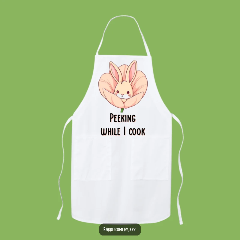 Funny Curious Rabbit Apron, Hilarious Kitchen Wear for Budding Chefs