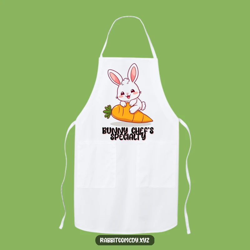 Funny Kawaii Rabbit Apron: Fluffy Chef Character, Your Hilarious Funny Gift for Kitchen Fun!