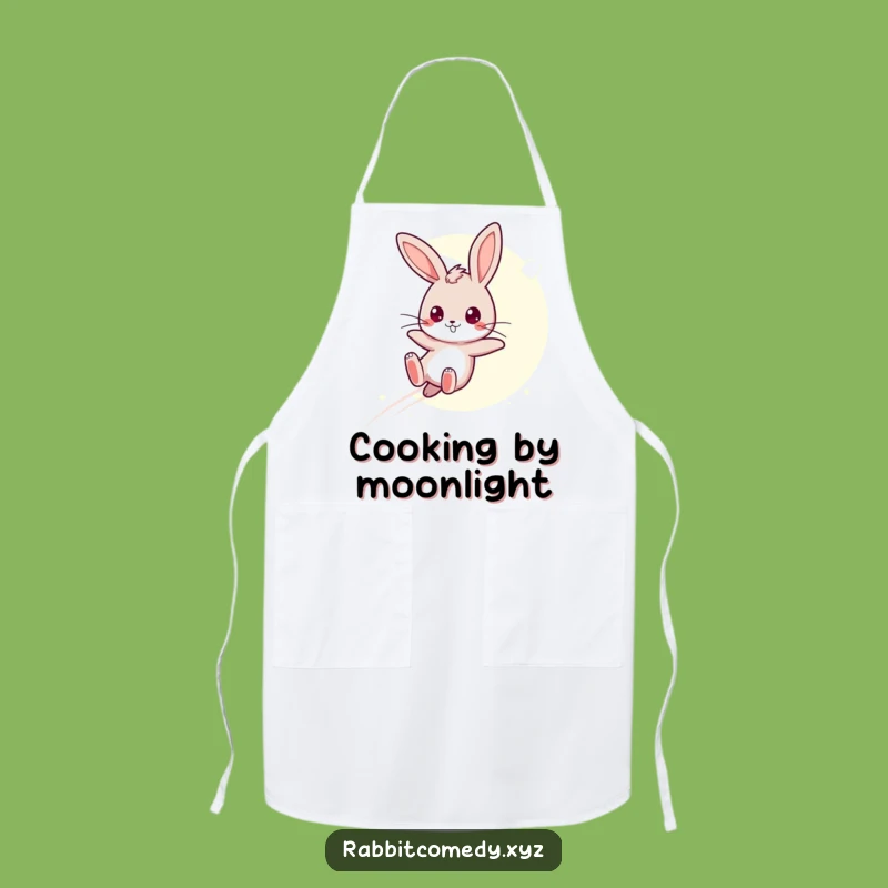 Funny Moonbeam Leap Rabbit Apron: Humorous Determined Chef Wear - Great Gift!
