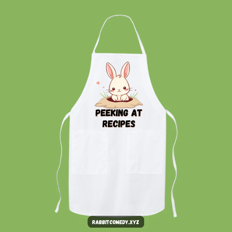 Funny Peeking Rabbit Apron: Kitchen Fun Peeking Through