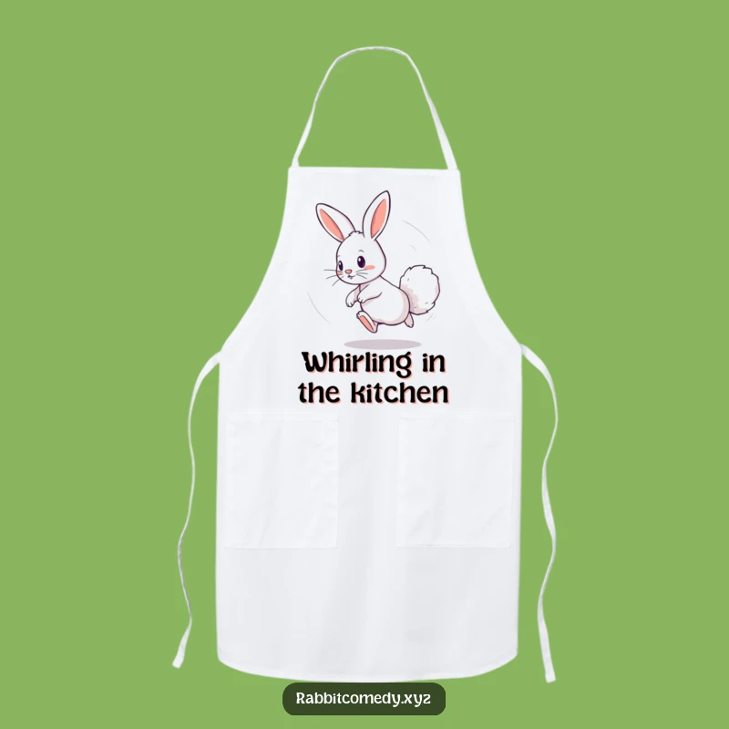 Funny Rabbit Tail Chase Apron - Playful Circle Kitchen Gift