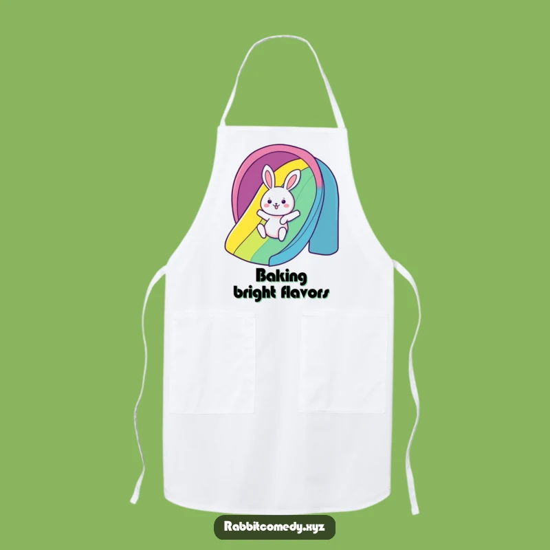 Funny Rainbow Slide Rabbit Apron: Humorous Fun Chef Wear - Great Gift!