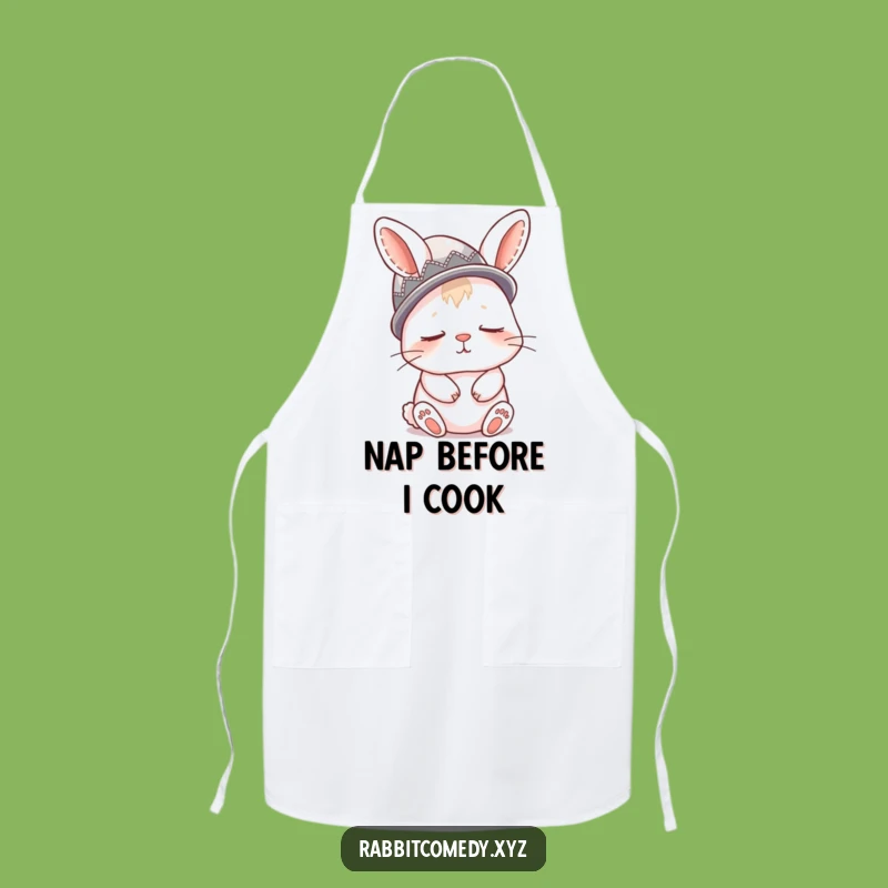Funny Sleepy Rabbit Apron, Hilarious Kitchen Wear for Relaxed Cooks