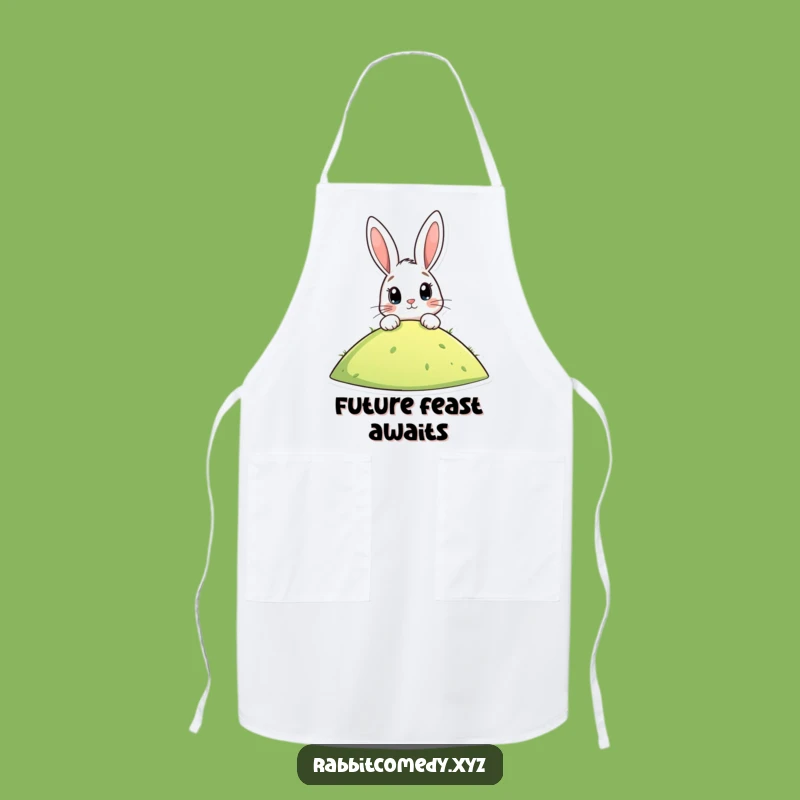 Funny Rabbit Anticipation Apron: Cook Up Laughs in the Kitchen