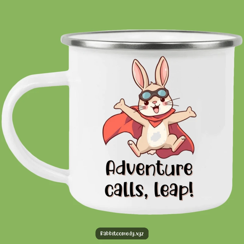 Adventure-Ready Funny Superhero Rabbit Mug: Your Funny Gift for the Wild!