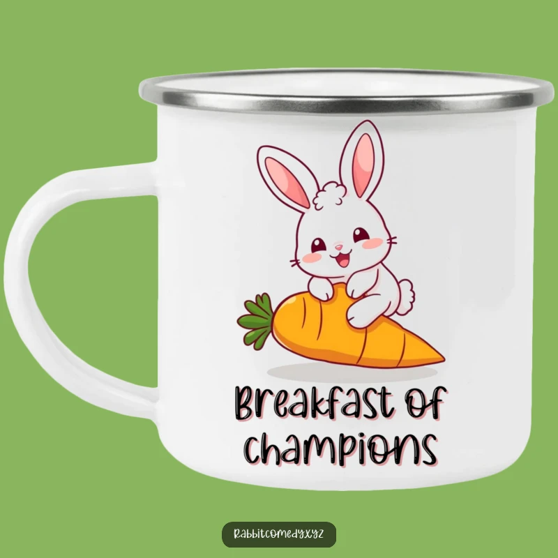 Funny Kawaii Rabbit Camping Mug: Fluffy Character Cup, Your Hilarious Funny Gift for Outdoor Fun!
