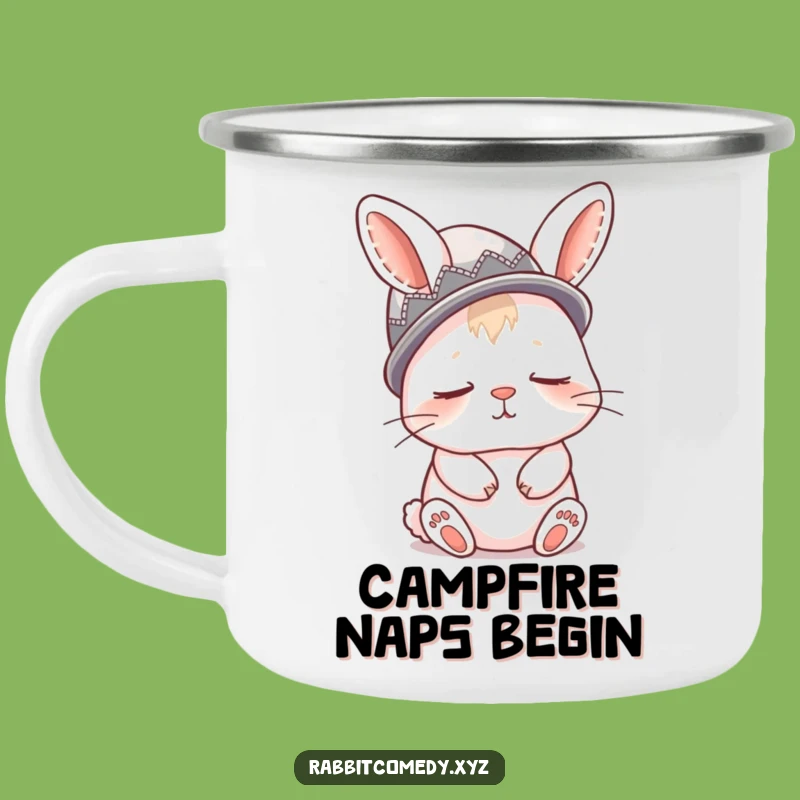 Funny Sleepy Rabbit Camping Mug, Durable and Hilarious for Cozy Adventures