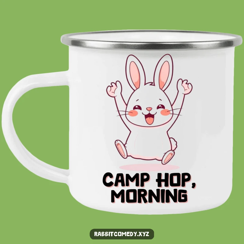 Funny Camping Mug: Kawaii Rabbit Hop, Outdoor Joy, Great Gift
