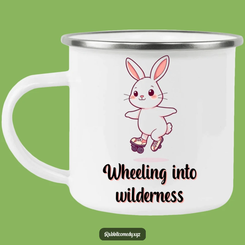 Funny Playful Rabbit Roller Skate Camping Mug: Durable Character Funny Gift