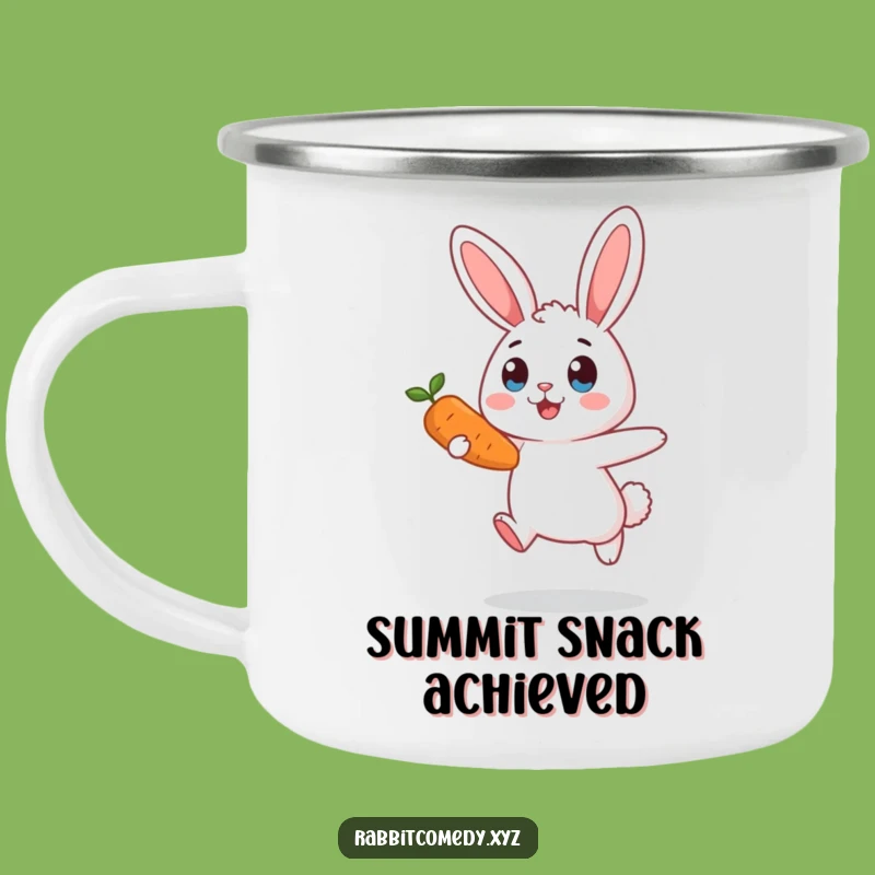 Funny Surprised Rabbit Carrot Camping Mug - Outdoor Humor & Hilarious Gift