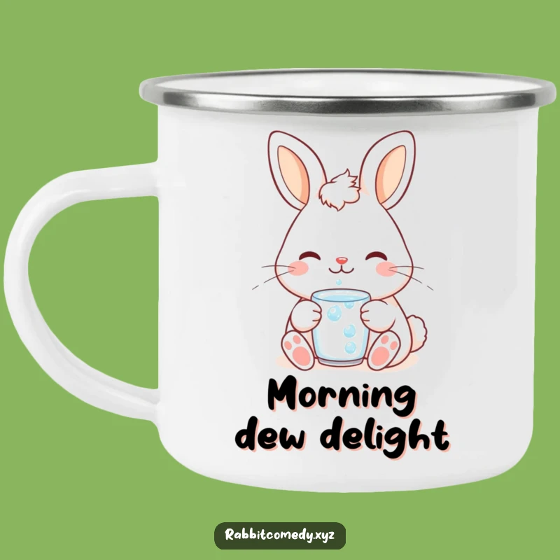 Durable Funny Rabbit Dewdrop Camping Mug - Relaxing Outdoor Hydration with Humor