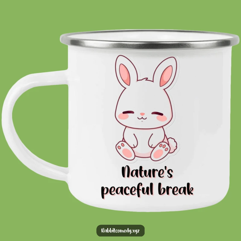 Funny Calm Rabbit Camping Mug, Outdoor Peace, Adventurous Humorous Cup