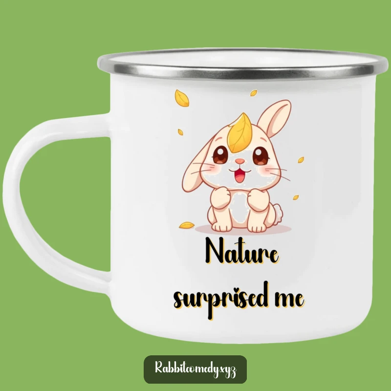 Durable Funny Kawaii Rabbit Leaf Surprise Camping Mug: Adventure-Ready Funny Gift