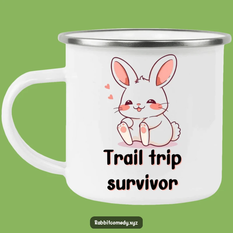 Funny Kawaii Rabbit Tripping Camping Mug: Adventure Fuel for the Unsteady