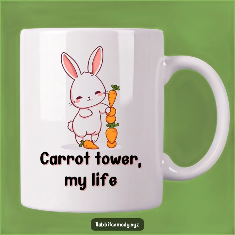 Funny Petite Rabbit Carrot Balance Mug, A Hilarious Gift for Bunny Lovers