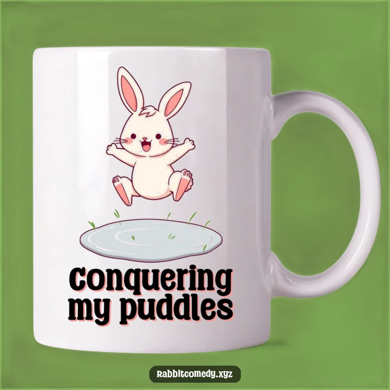 Funny Determined Rabbit Leap Mug, Hilarious Motivational Gift for Go-Getters