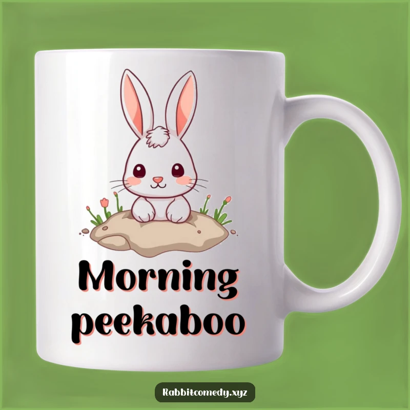 Funny Cute Rabbit Hole Mug: Peeking Character Surprise Funny Gift