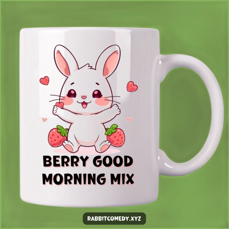 Funny Juggling Rabbit Mug, Berry Skill Display, Playful Gift Idea for Enthusiasts