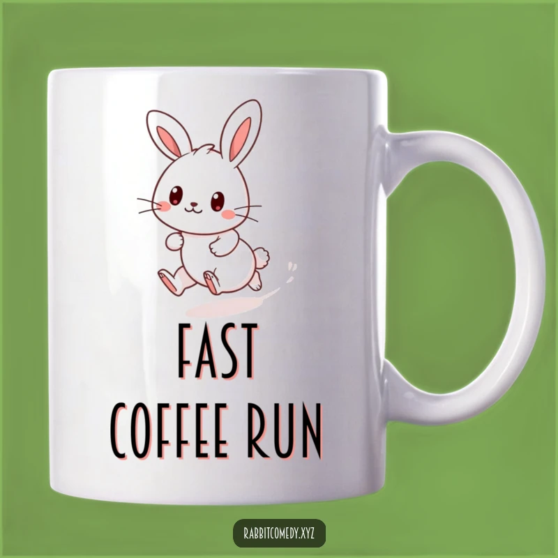 Funny Kawaii Rabbit Dash Mug - Adorable & Playful Cartoon Gift