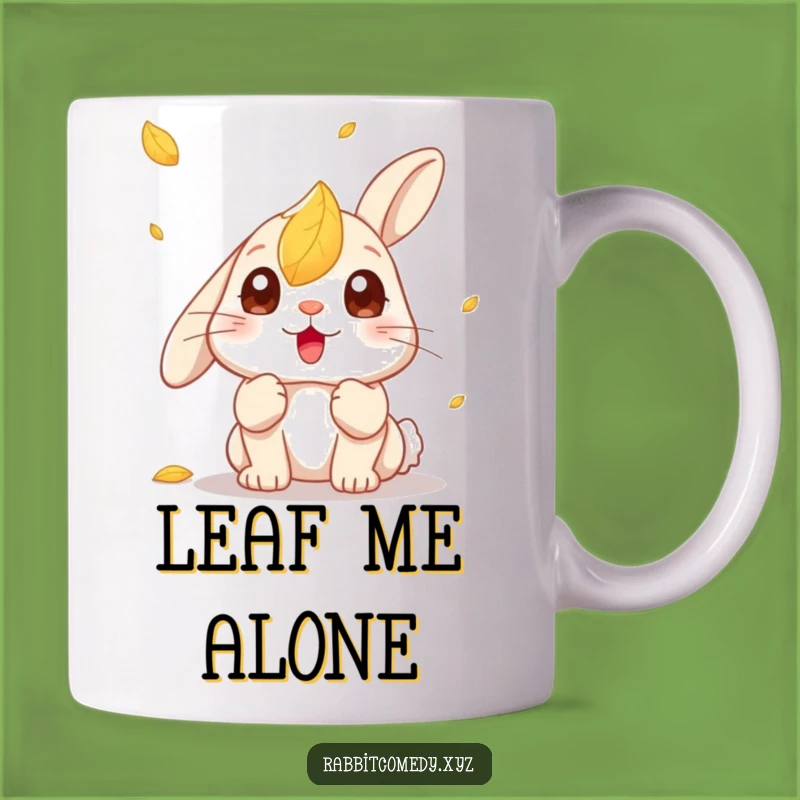 Funny Kawaii Rabbit Leaf Surprise Mug: Shockingly Cute Funny Gift for Autumn Lovers