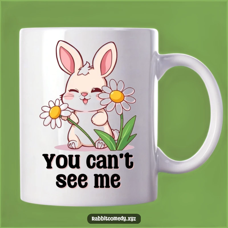 Funny Mischievous Rabbit Daisy Wink Mug, A Hilarious Gift for Pranksters