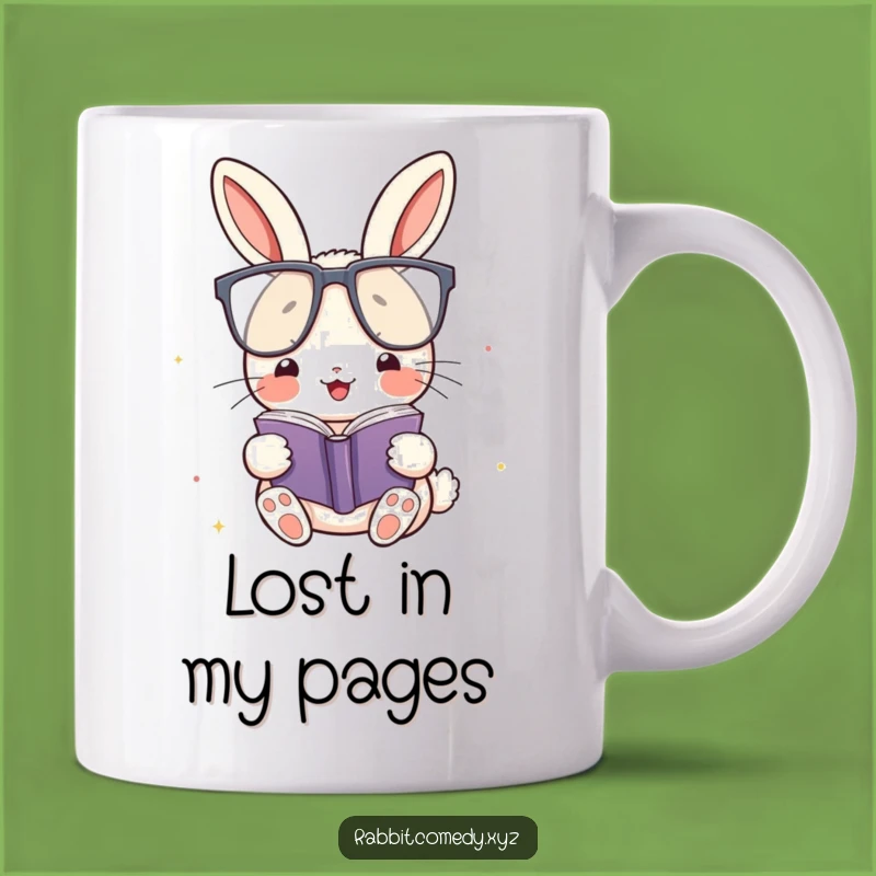 Funny Kawaii Rabbit Glasses Mug: Bookish Character Fun - Perfect Smart Gift!