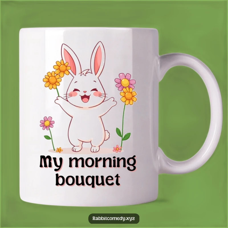 Funny Rabbit Juggling Flowers Mug: A Delightful Gift for Bunny Lovers