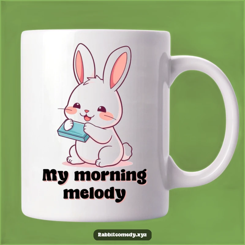 Funny Kawaii Rabbit Harmonica Mug: A Whimsical Musical Gift for Rabbit Lovers