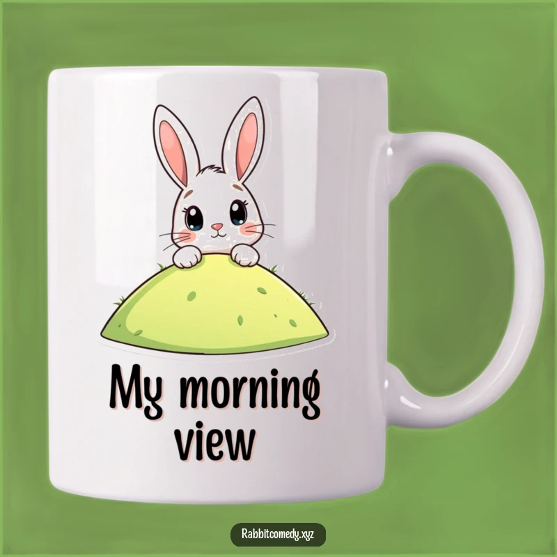 Funny Rabbit Peeking Over Hill Mug: The Perfect Anticipation Gift for Rabbit Lovers