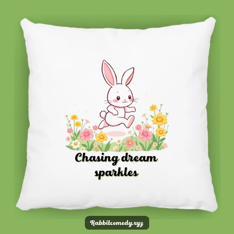 Funny Energetic Rabbit Pillow, Soft Sparkle Decor, Comfy Humorous Accent