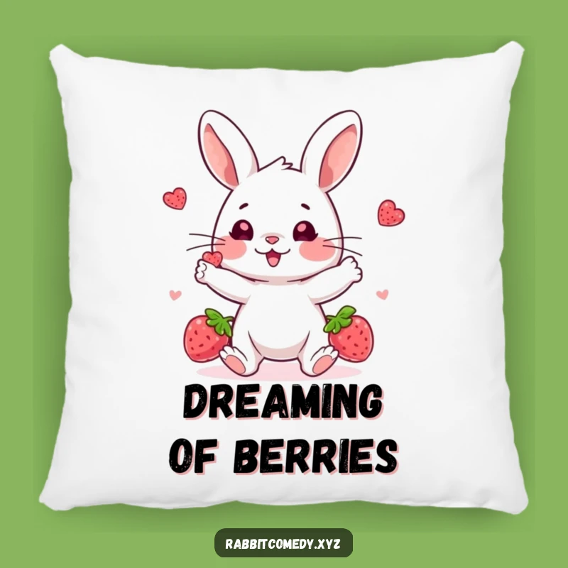 Funny Juggling Rabbit Pillow, Soft Berry Decor, Comfy Humorous Accent