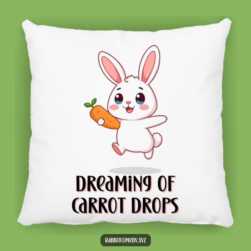Funny Surprised Rabbit Carrot Pillow - Cozy & Comical Home Decor Gift