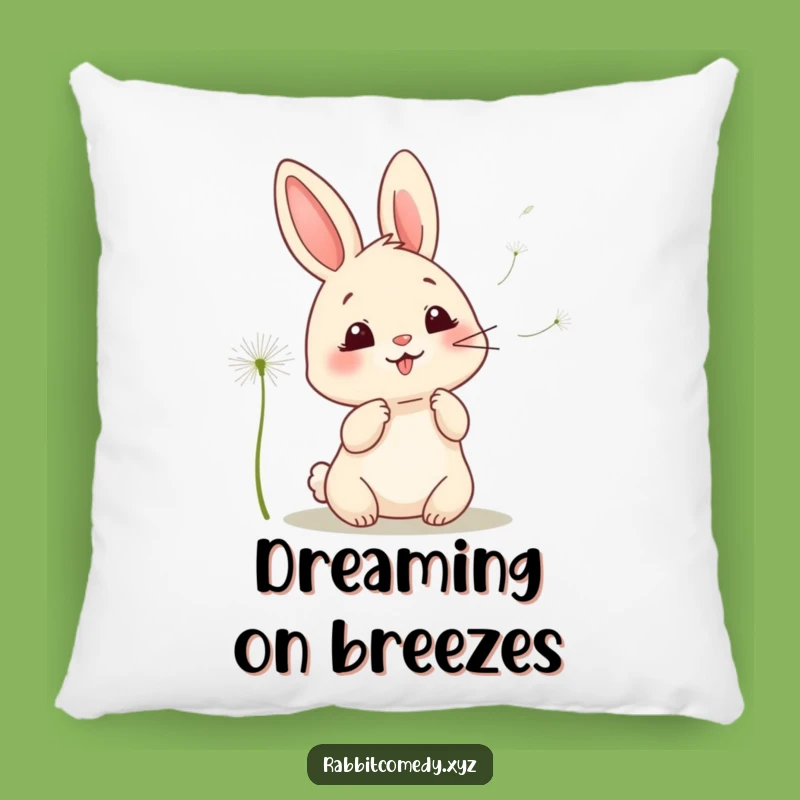 Soft Funny Kawaii Rabbit Dandelion Pillow - Cozy & Humorous Accent for Any Room
