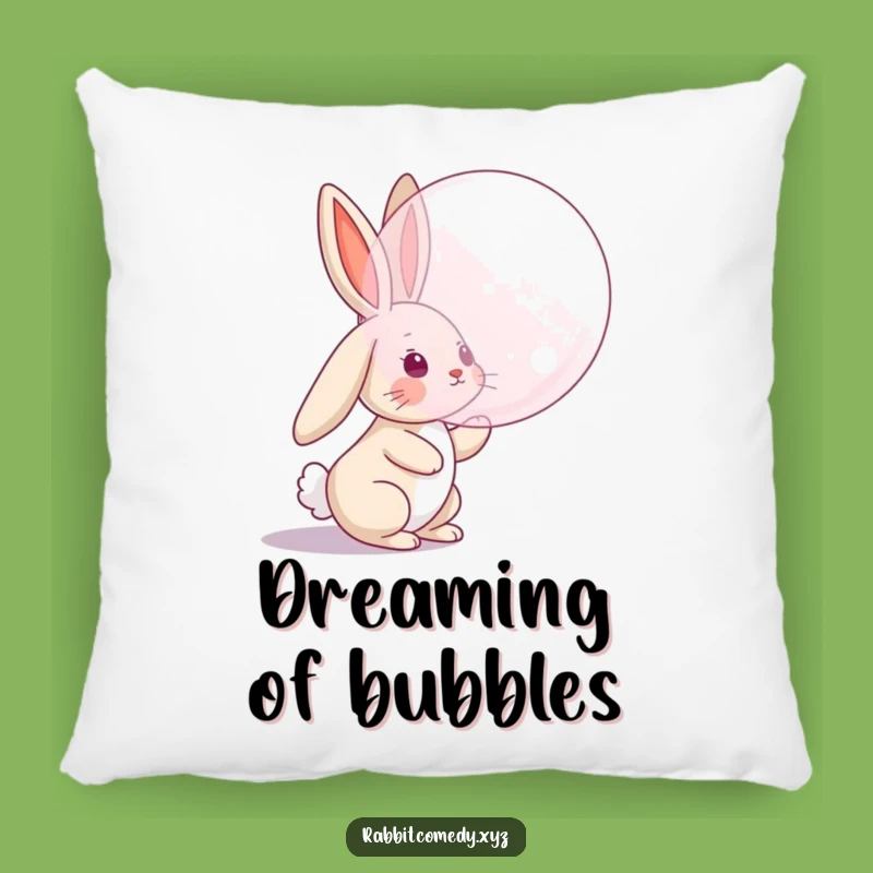Funny Cozy Rabbit Pillow, Floppy Ear Bubble Chase, Comfy Humorous Decor