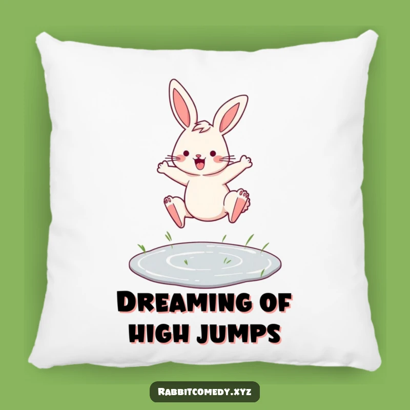 Funny Determined Rabbit Pillow, Cozy Accent for a Motivational Touch