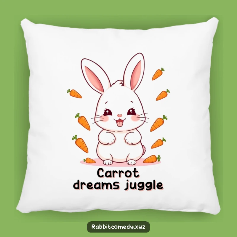 Funny Kawaii Rabbit Carrot Juggling Pillow: Snuggle Up with Mischief