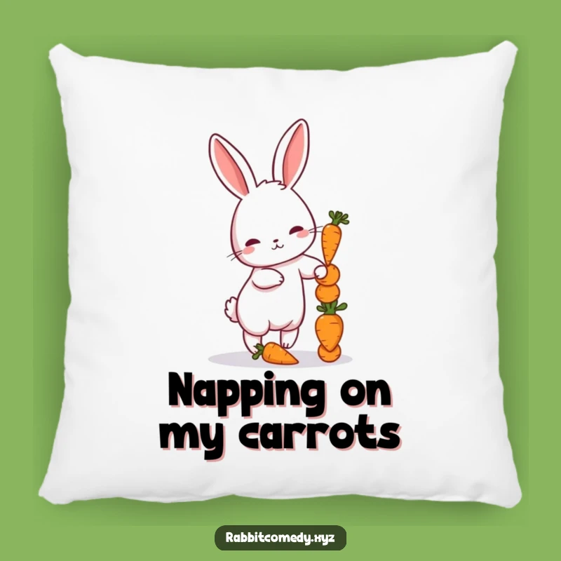 Funny Petite Rabbit Carrot Pillow, Cozy Accent for a Touch of Humor