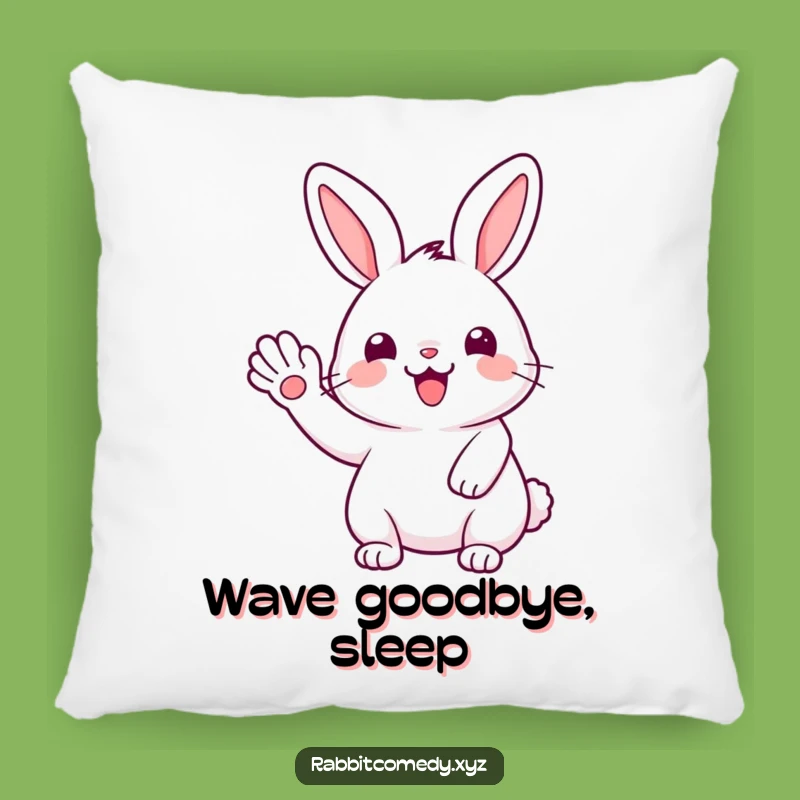 Funny Pillow: Kawaii Rabbit Wave, Cozy Comfort, Cheerful Decor