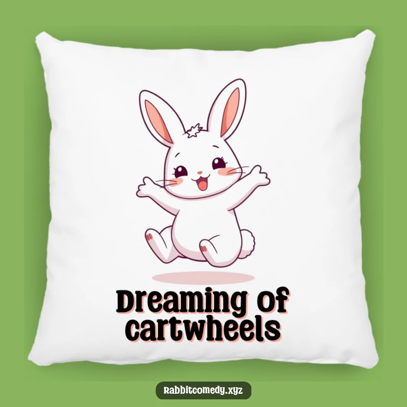 Funny Rabbit Cartwheel Pillow: Cozy Comfort with Exaggerated Ears Cuteness