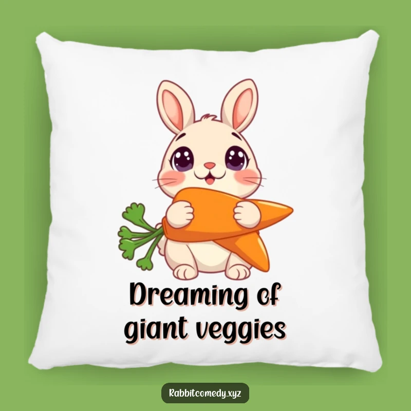 Funny Surprised Rabbit Carrot Pillow: Soft Character Accent Funny Gift