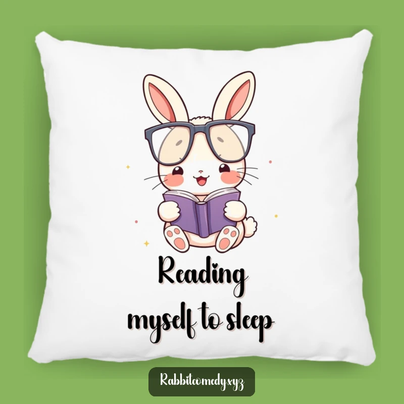 Funny Kawaii Rabbit Glasses Pillow: Cozy & Humorous Reader Cushion - Gift!