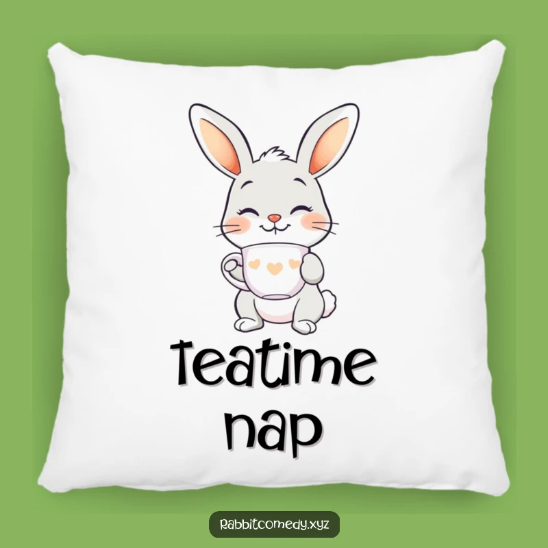 Funny Smiling Rabbit Teacup Pillow - Cozy & Elegant Comfort Gift