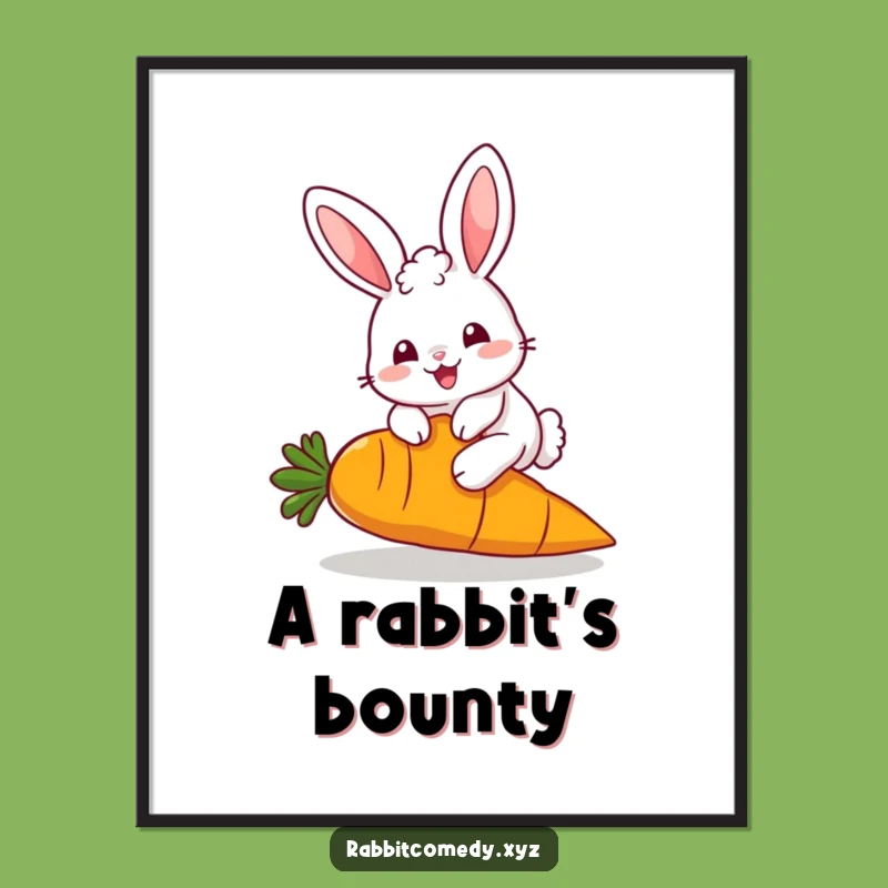 Funny Kawaii Rabbit Digital Art: Fluffy Character Download, Your Instant Funny Gift of Cuteness!