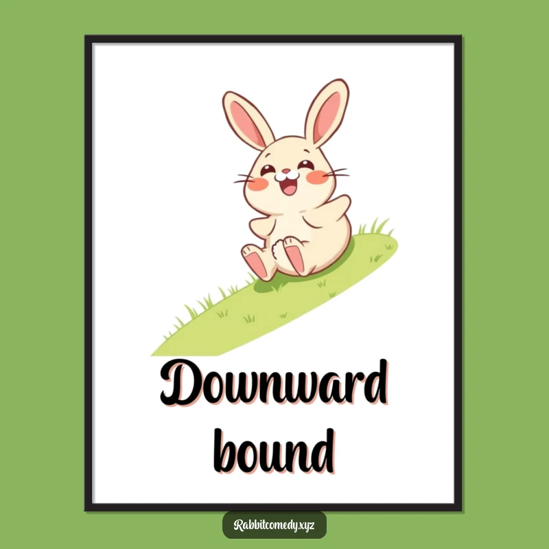 Funny Giggling Rabbit Digital Art - Surprise Rolling Print - Instant Humorous Decor