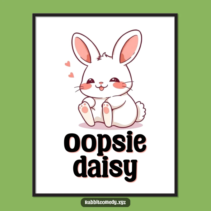 Funny Kawaii Rabbit Tripping Digital Print: Instant Laughter for Your Decor