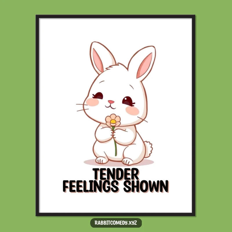 Funny Shy Rabbit Digital Art: Instant Sweetness for Your Walls, A Funny Gift!