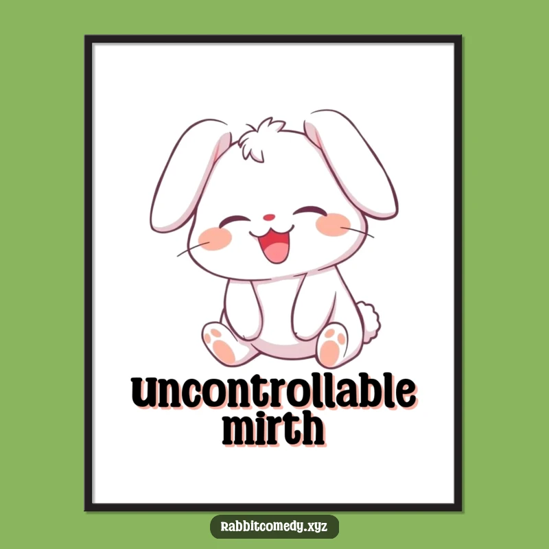 Funny Giggling Rabbit Digital Print: Laughter Art, Instant Humorous Gift for Walls