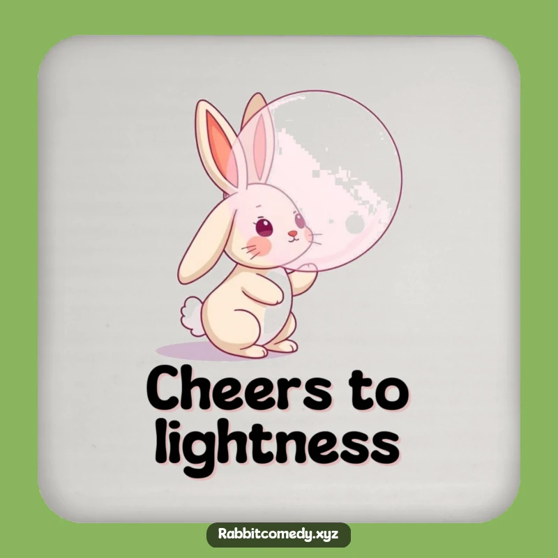 Funny Bubble Chase Coaster, Rabbit Floppy Ear Pad, Humorous Drink Accessory