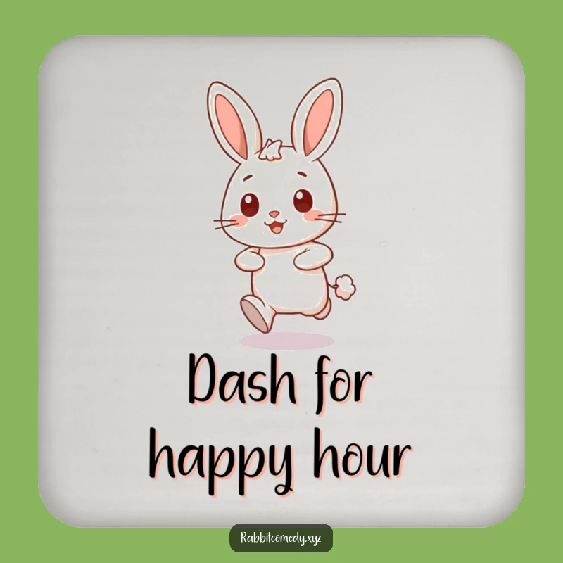 Funny Dashing Rabbit Coasters: Protect Surfaces with Speedy Fun